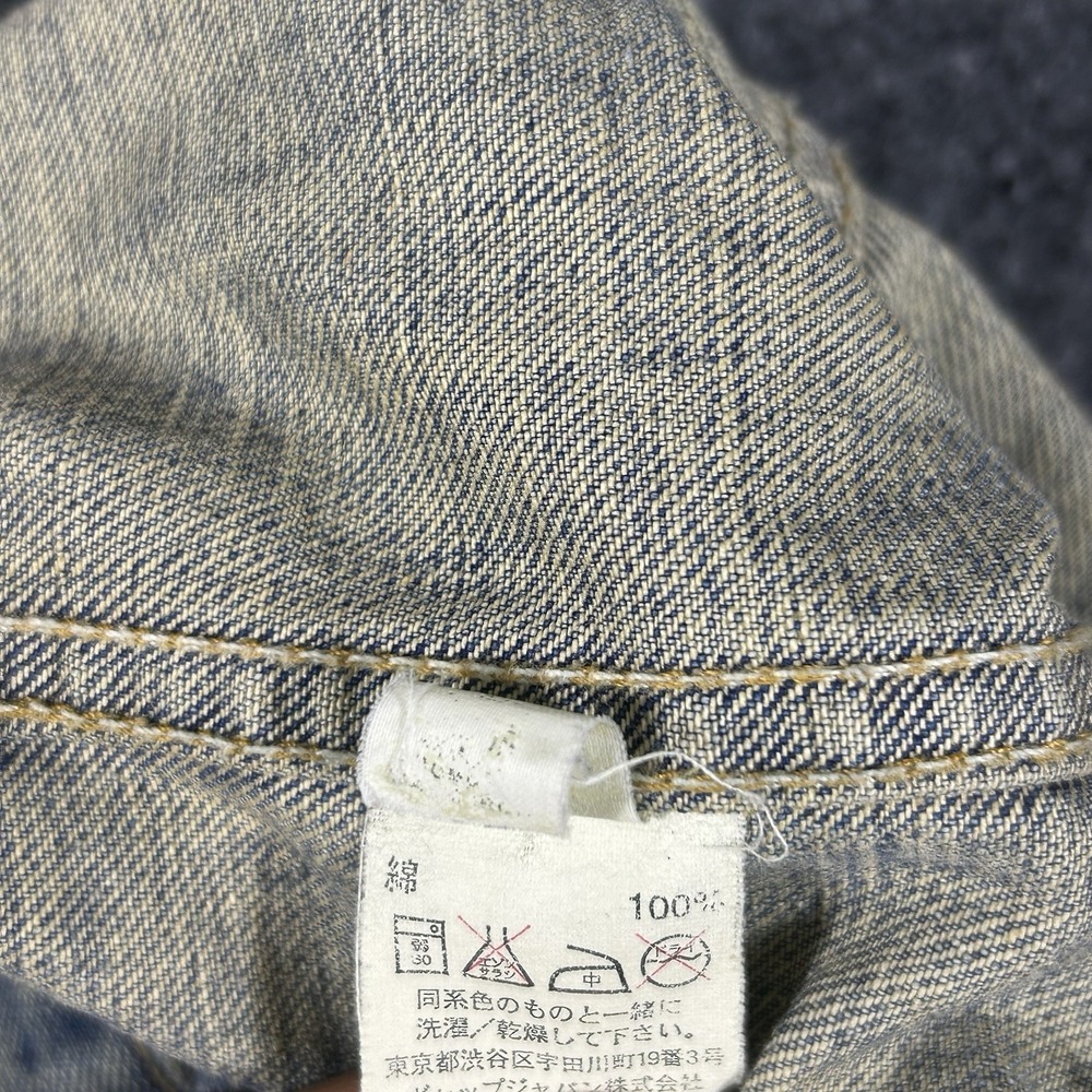 Vtg GAP Denim Jacket Mens L Trucker Y2K Grunge Americana USA Punk - Picture 6 of 8